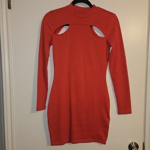 H&M Vibrant Red Long Sleeve Dress